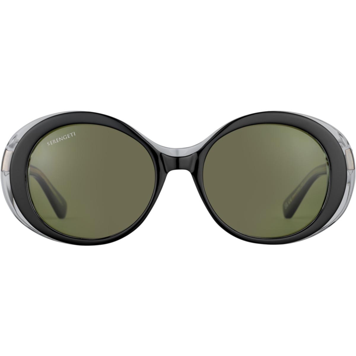 Serengeti Bacall Sunglasses  Shiny Black Transparent Layer Small, Medium